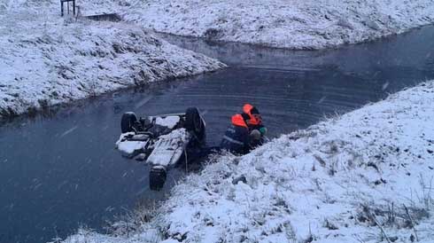Пенсионер оказался заблокирован в легковом автомобиле в воде в Петриковском районе Пенсионер оказался заблокирован в легковом автомобиле в воде в Петриковском районе