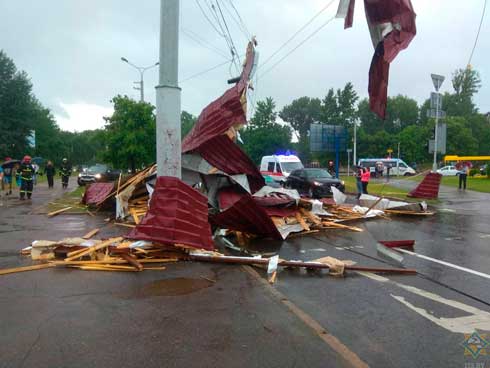 О последствиях непогоды: падение деревьев, повреждение автомобилей и дорог