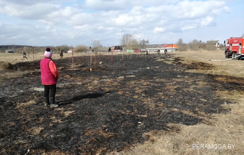 В Вилейском районе зафиксировано первое загорание сухой травы в этом году