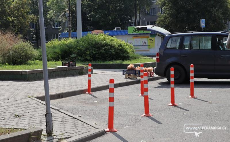 В Вилейке на улице Гагарина установили сигнальные столбики